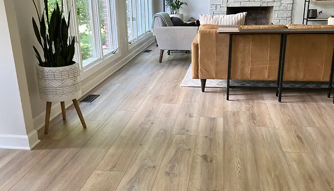 Livingroom with Waterproof Plank Flooring